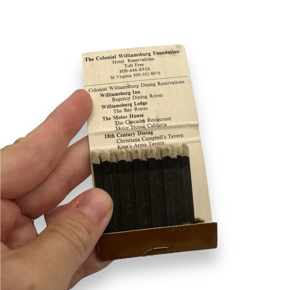 Vintage Matchbooks Williamsburg Virginia Colonial Williamsburg LOT OF 7 1980s - Picture 8 of 10